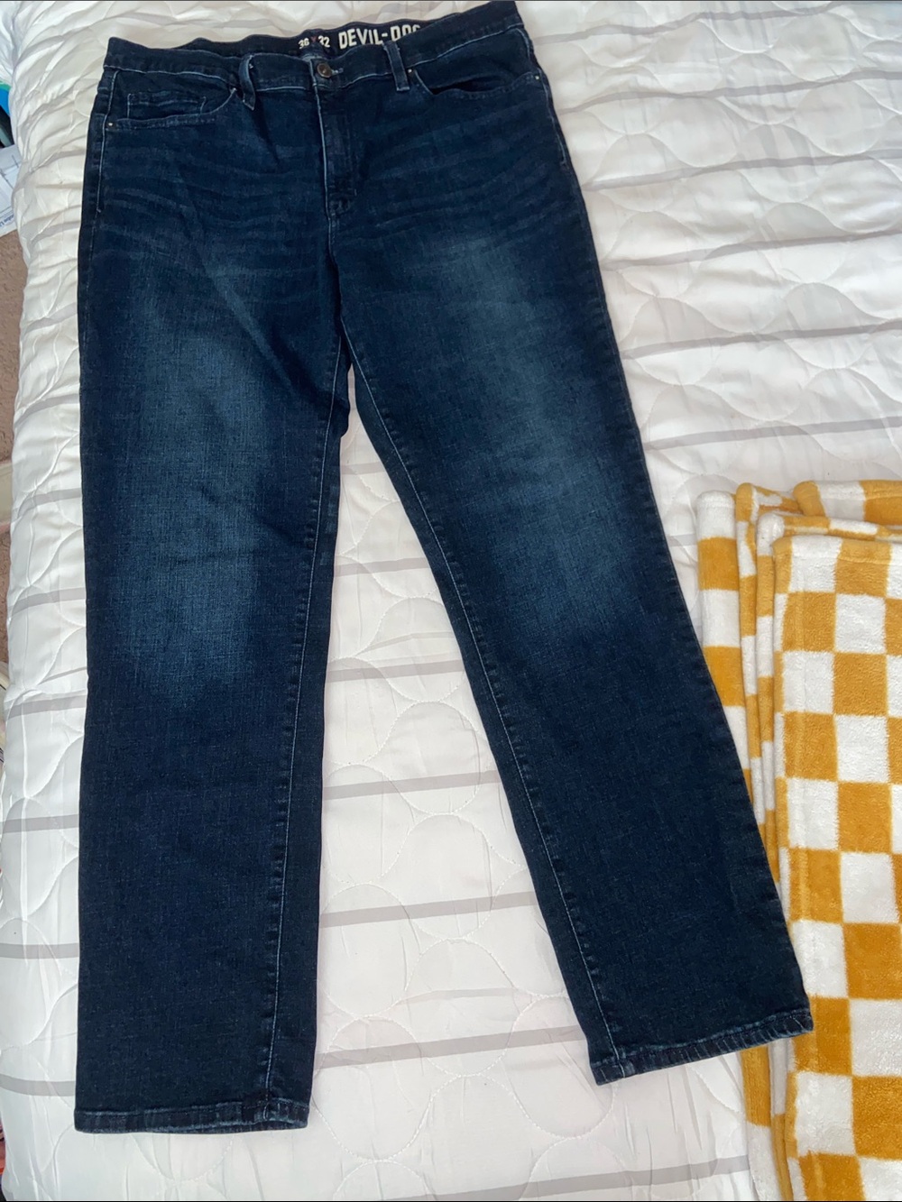 DEVIL DOG DARK WASH JEANS 36x32 Unisex
